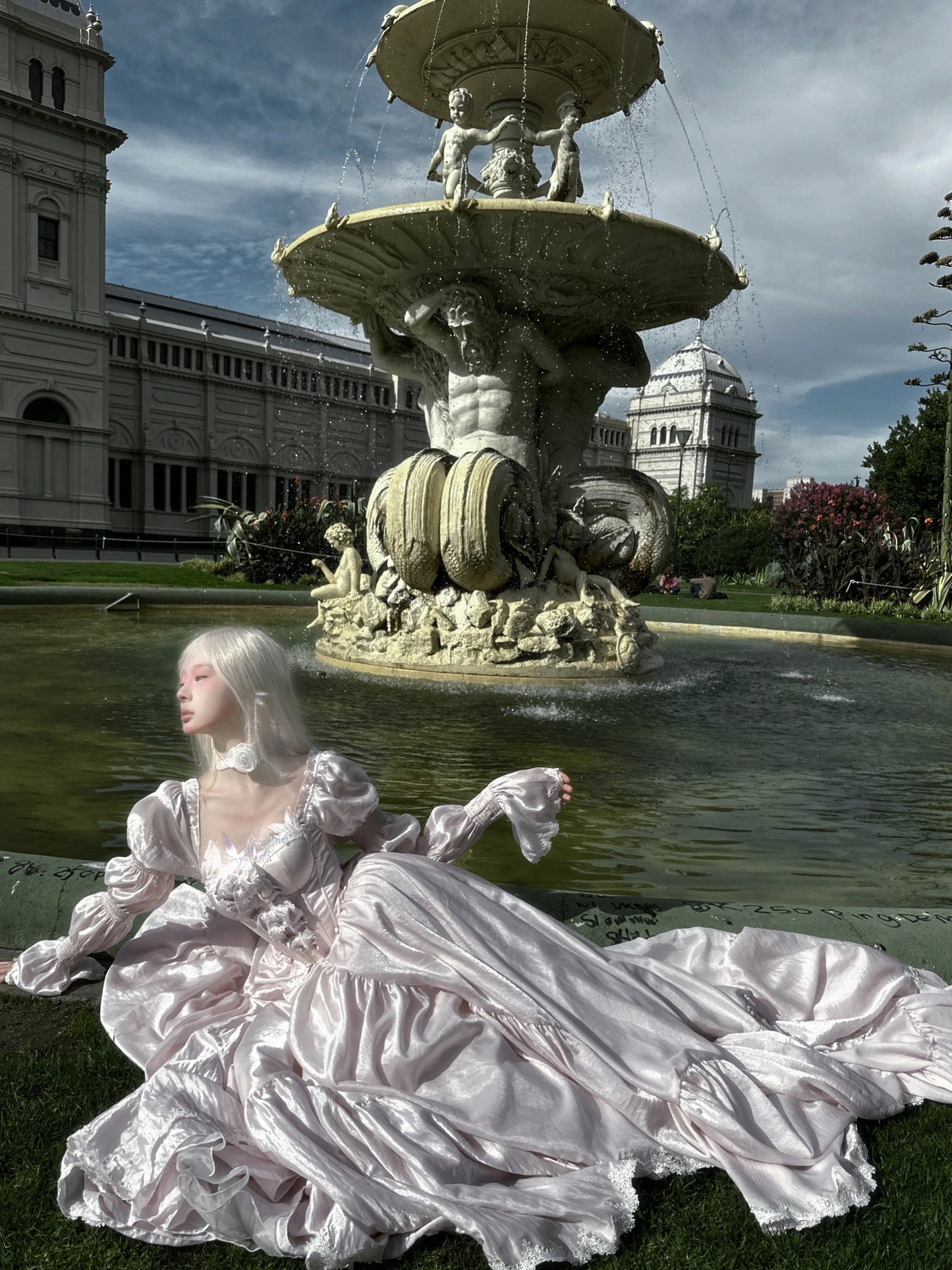 Rosa Sakura-Prinzessinnen-Kleid-Set