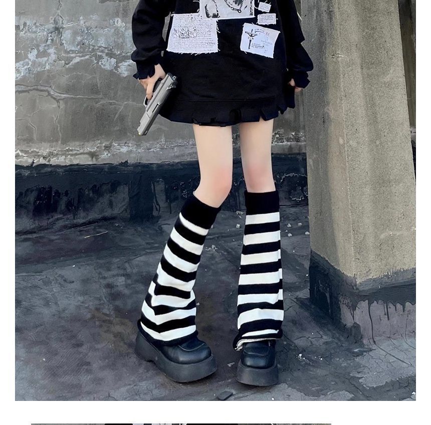 / Warmer Set Striped Leg Tights