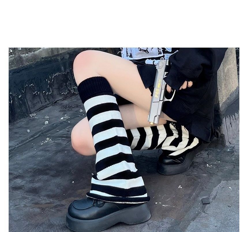 / Warmer Set Striped Leg Tights