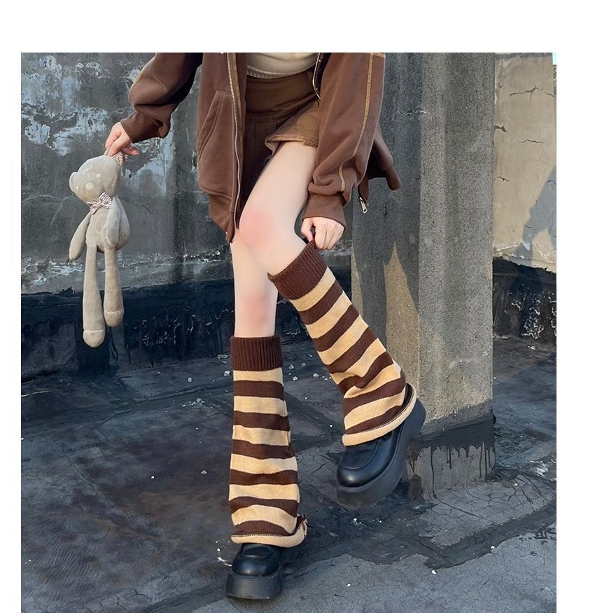 / Warmer Set Striped Leg Tights