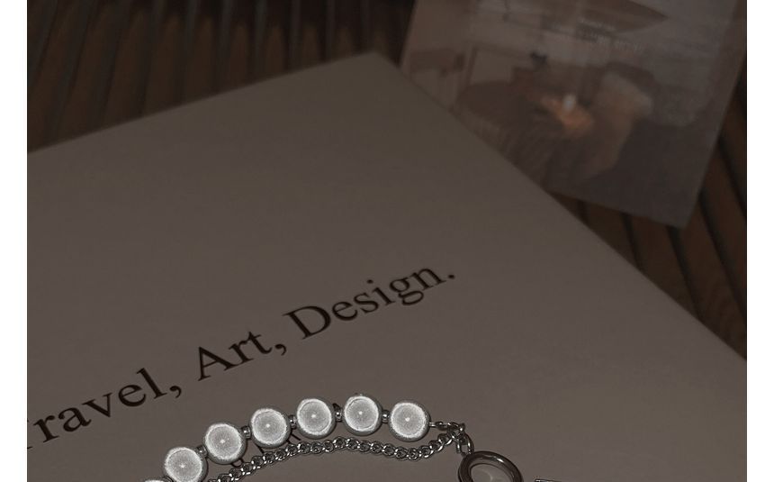 Bead Reflective Alloy Bracelet Layered
