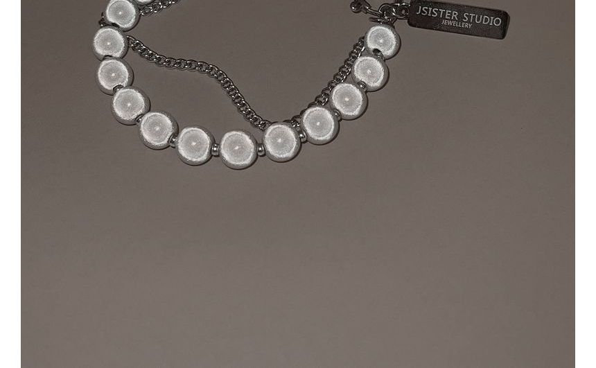 Bead Reflective Alloy Bracelet Layered