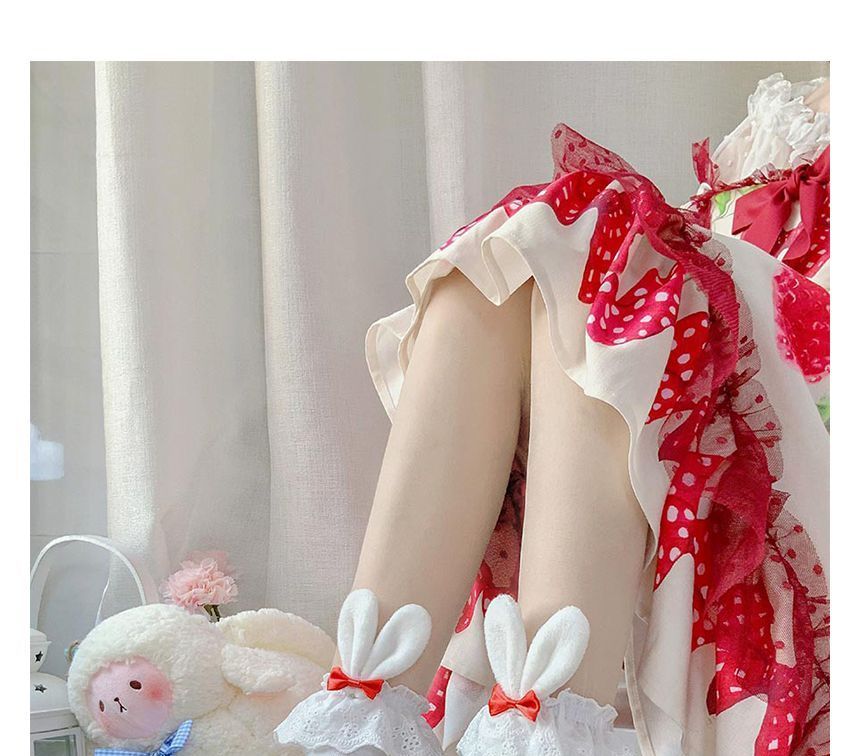 / Rabbit Ear Socks of 2 Bow Accent Set