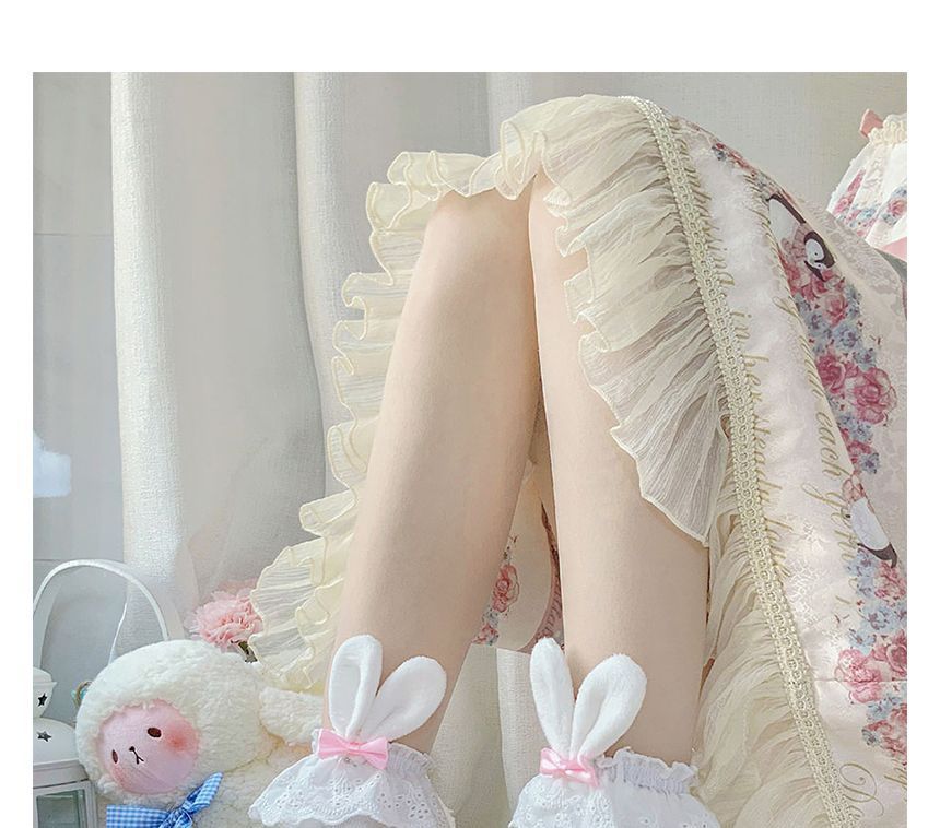 / Rabbit Ear Socks of 2 Bow Accent Set