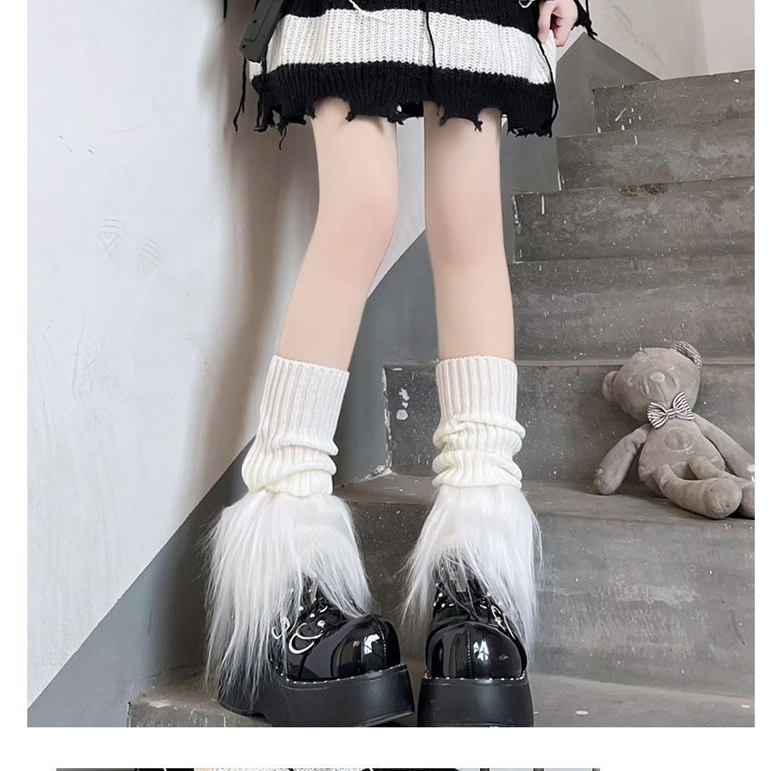 Warmers Trim Fluffy Knit Leg