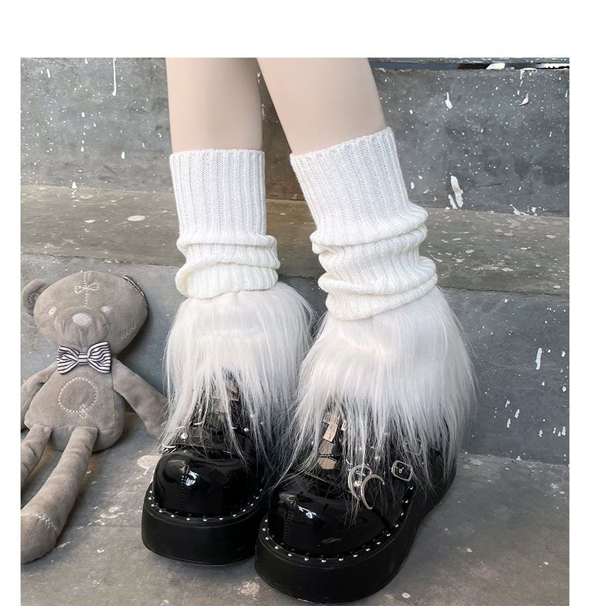 Warmers Trim Fluffy Knit Leg