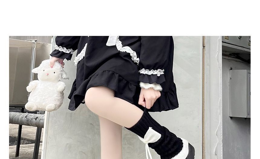 Warmers Contrast Leg Trim Bow