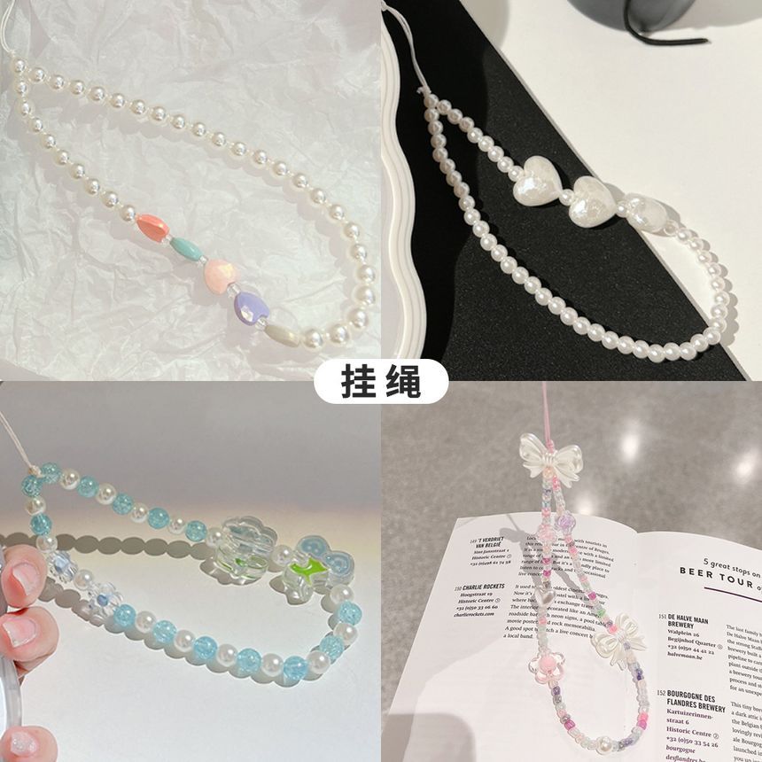 /デザイン)携帯(花柄ハートストラップ各種)