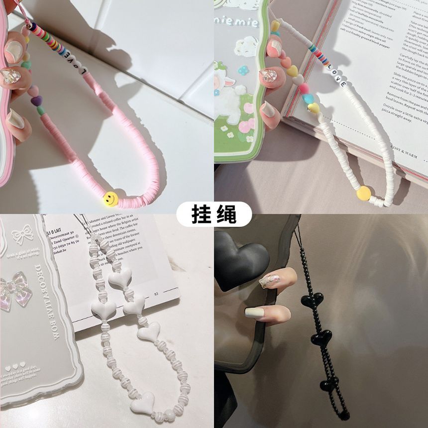 /デザイン)携帯(花柄ハートストラップ各種)