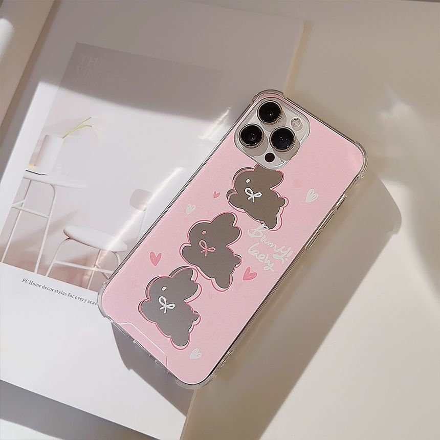 スマホケース ウサギ ミラー付き