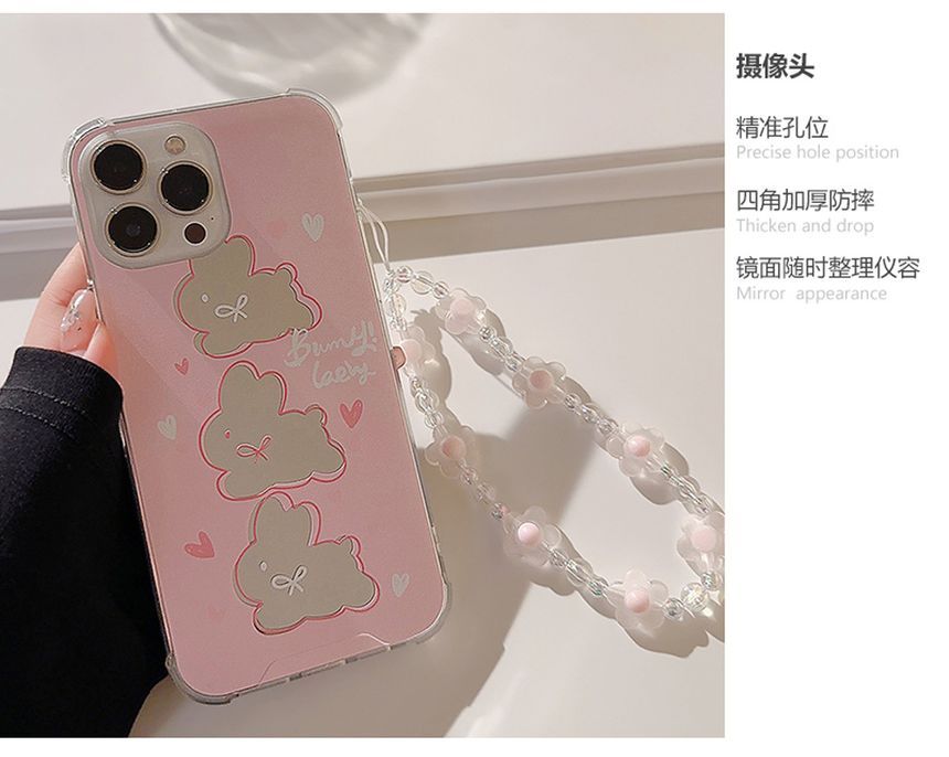 スマホケース ウサギ ミラー付き
