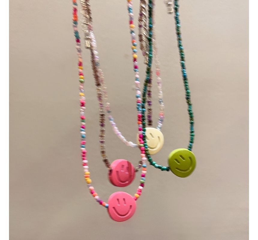 Anhänger Smiley-Designs) Halskette (verschiedene Perlen