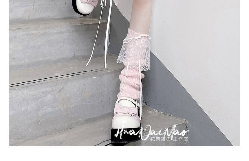 Warmer Lace Plain Leg Ribbed Panel