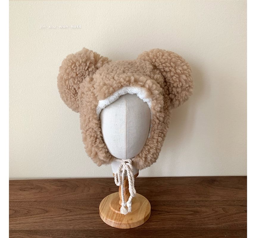耳ふわふわクマ帽子トラッパー