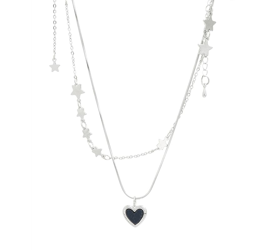 Heart Pendant Alloy Choker Set Necklace Star /