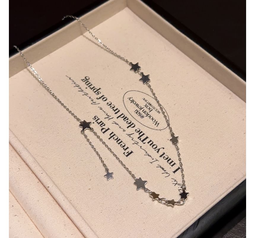 Heart Pendant Alloy Choker Set Necklace Star /