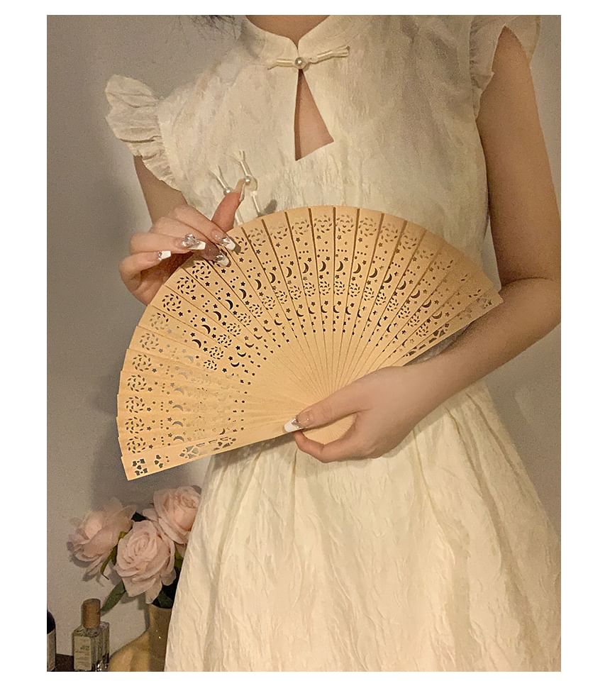 木製折りたたみ扇子の切り抜き手