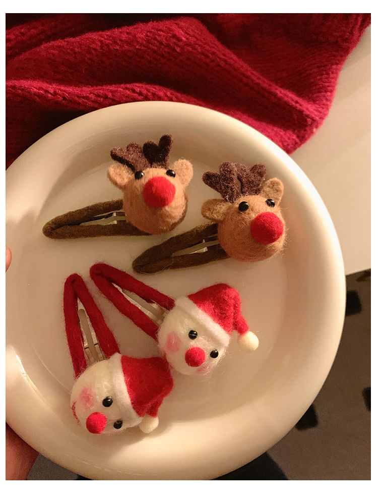 Designs) Set (Various Hair Christmas Felting Clip /