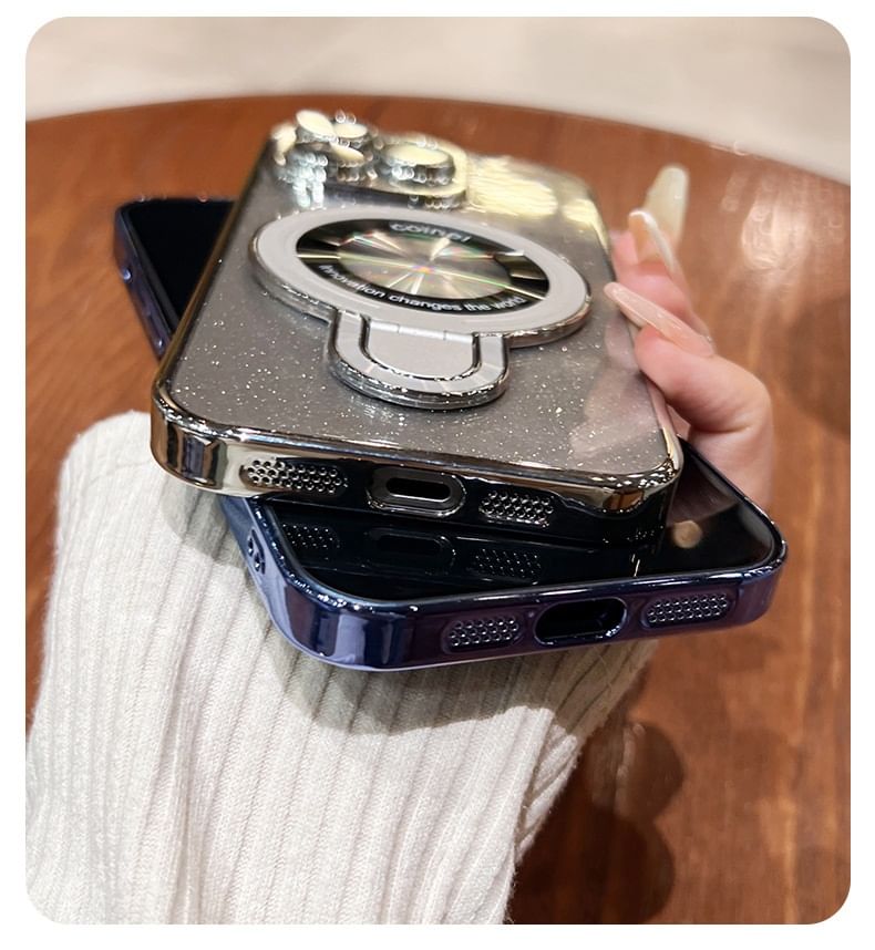 Ring Case Stand Glitter Phone