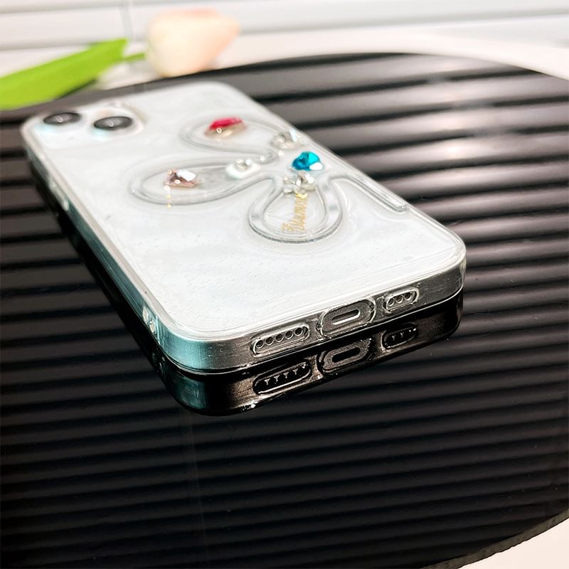 Floral Phone Case Rhinestone