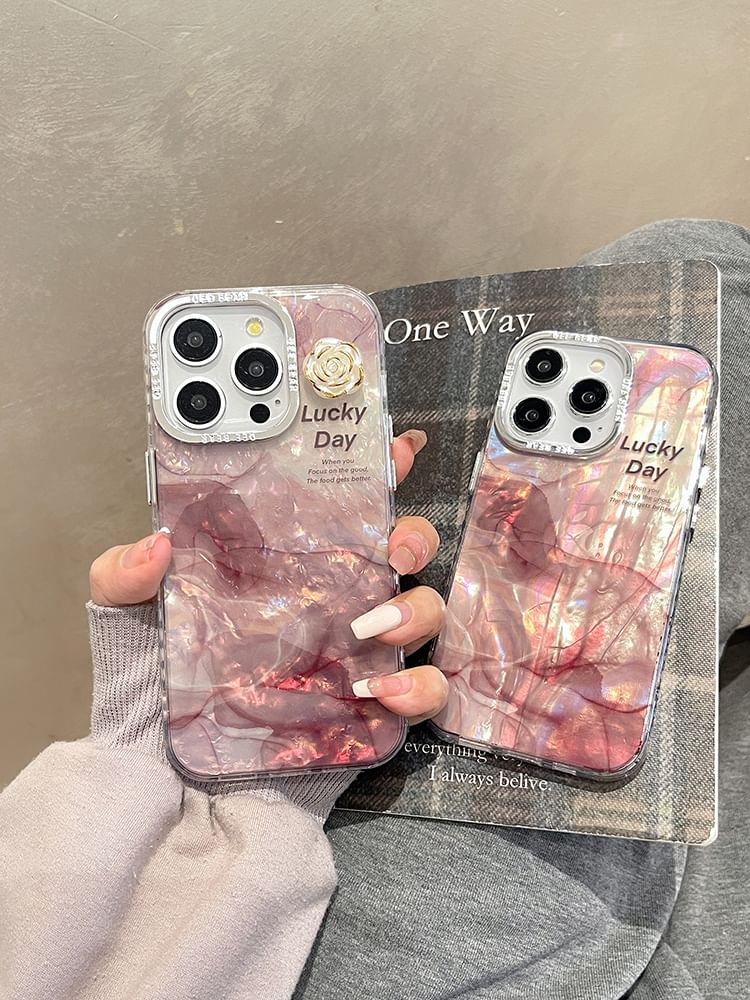 Case Print Floral Phone Marble
