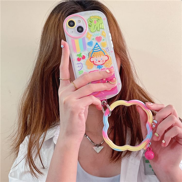 Wavy with Strap Hoop Phone Lanyard Pad