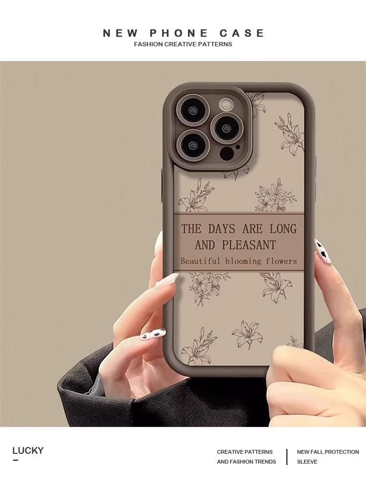 Lettering Floral Case Phone