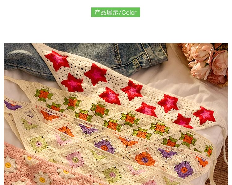 Scarf Embroidered Triangle (Various Designs) Head