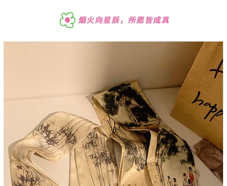 Narrow Scarf Hair Tie Print