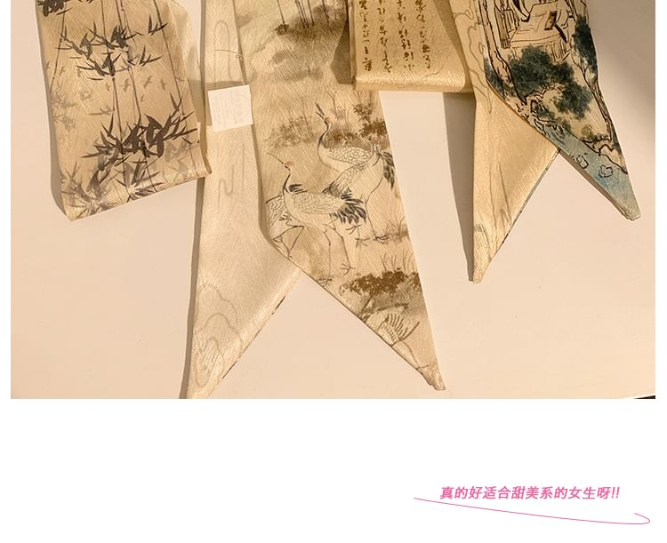 Narrow Scarf Hair Tie Print