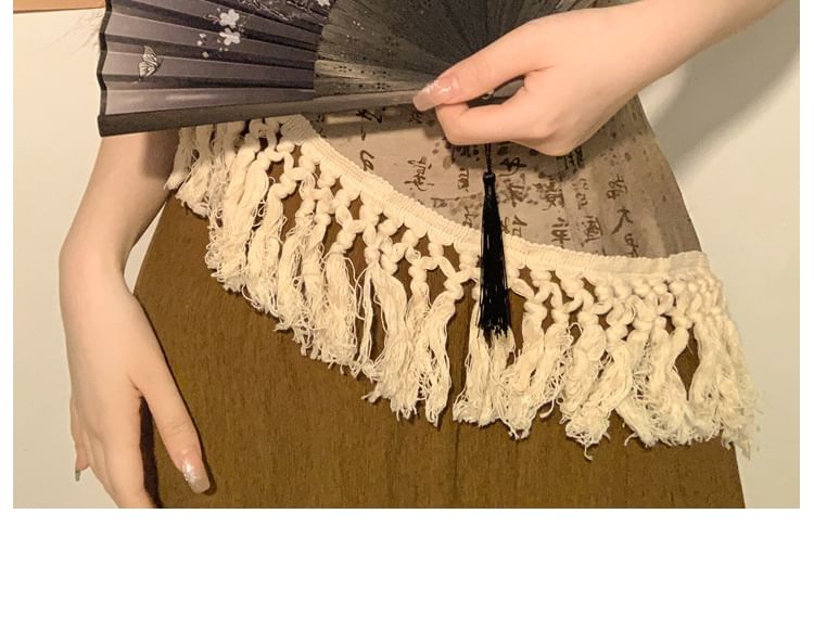 (Various Foldable Designs) Fan Print Bamboo Hand