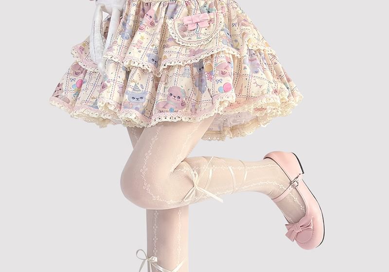 Akzentstrumpfhose mit Schleife, transparent