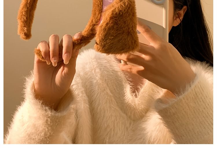 (Various Designs) Chenille Face Ear Headband Wash Animal