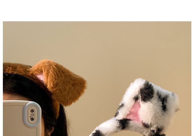 (Various Designs) Chenille Face Ear Headband Wash Animal