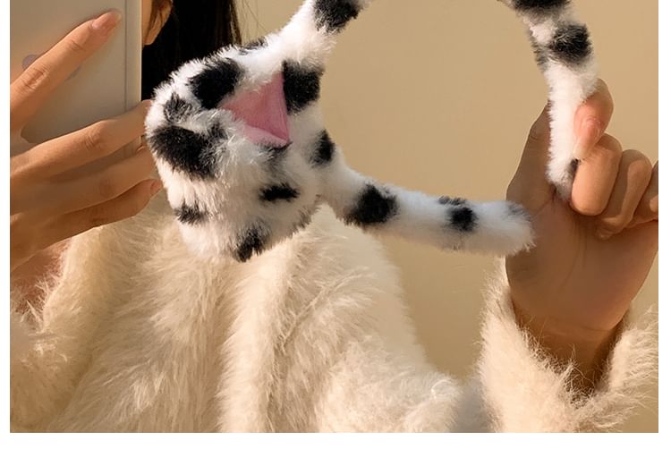 (Various Designs) Chenille Face Ear Headband Wash Animal