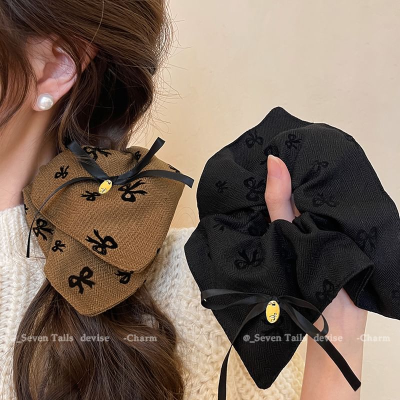 Hair Scrunchie Bow Print