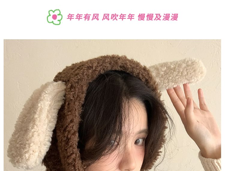 Dog Ear Shearling Hat Faux Trapper