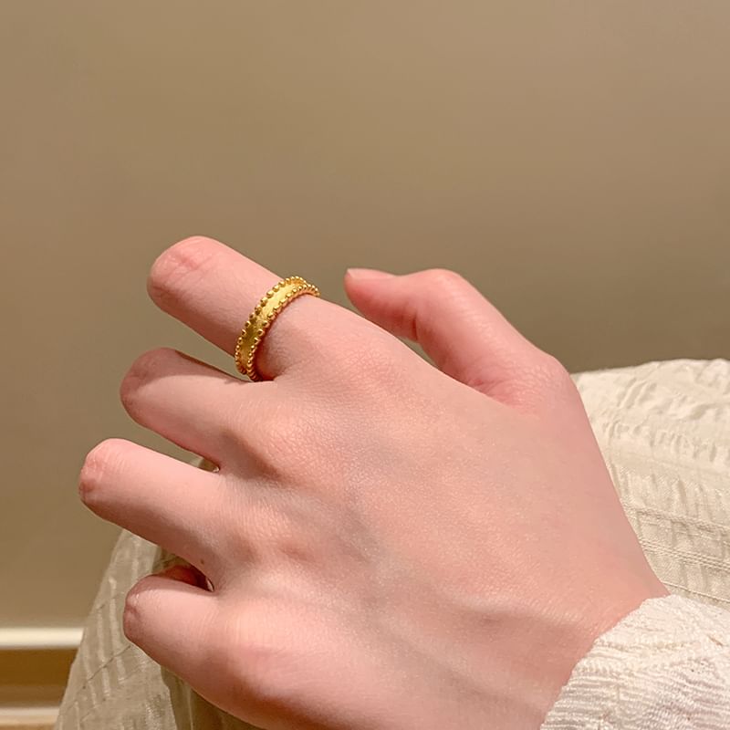 Alloy Ring Set Brushed Open / Rhinestone