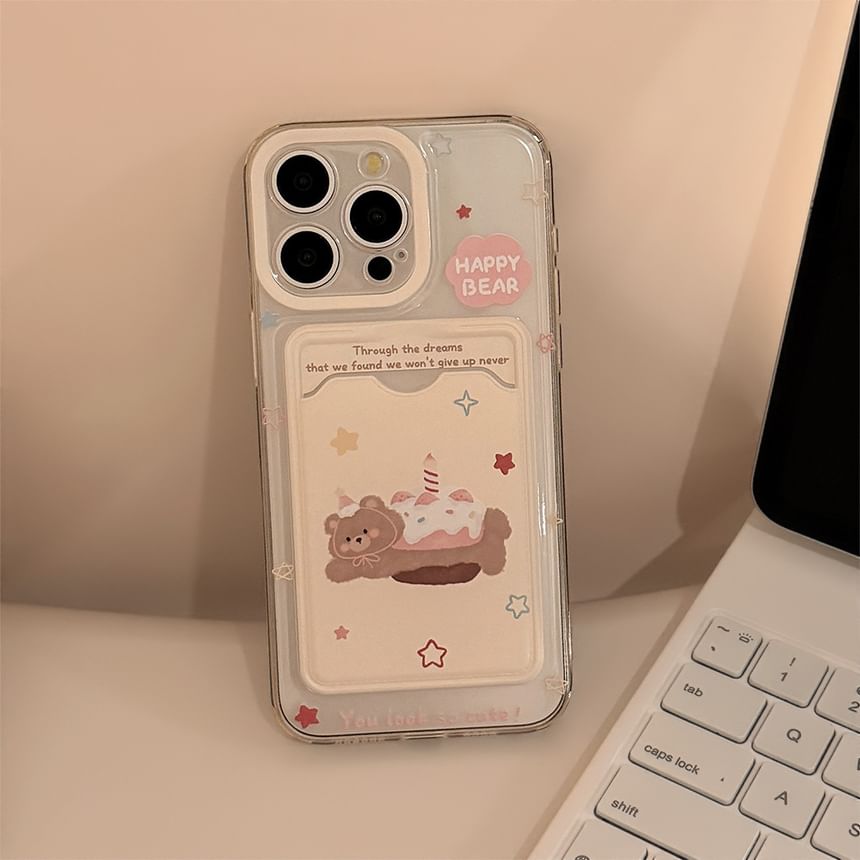 Holder Card Phone Bear Case