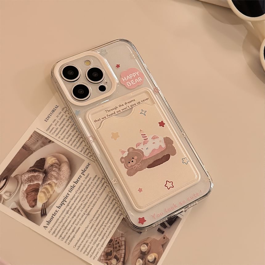 Holder Card Phone Bear Case