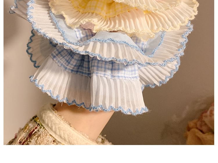 チェック柄プリーツシュシュパネル