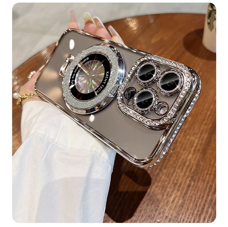Phone Rhinestone (Compatible Magnetic Case Stand MagSafe) Transparent with