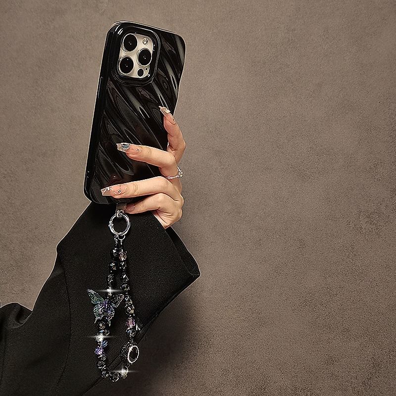 Faux Crystal Phone Butterfly Strap