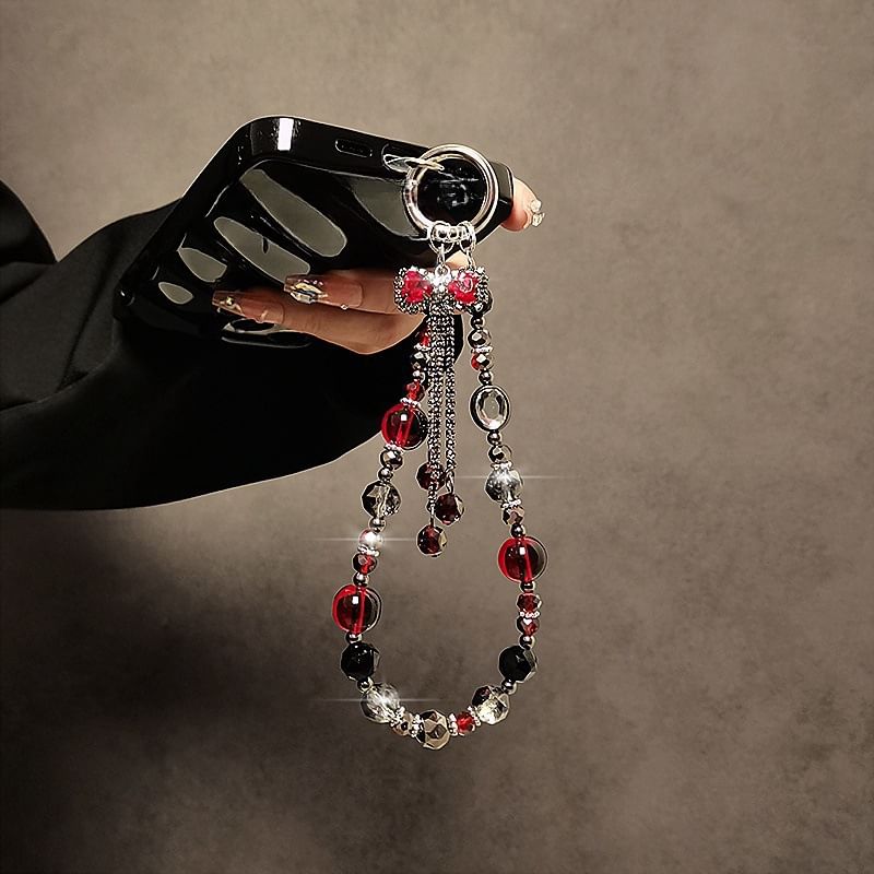 Faux Strap Phone Bow Crystal