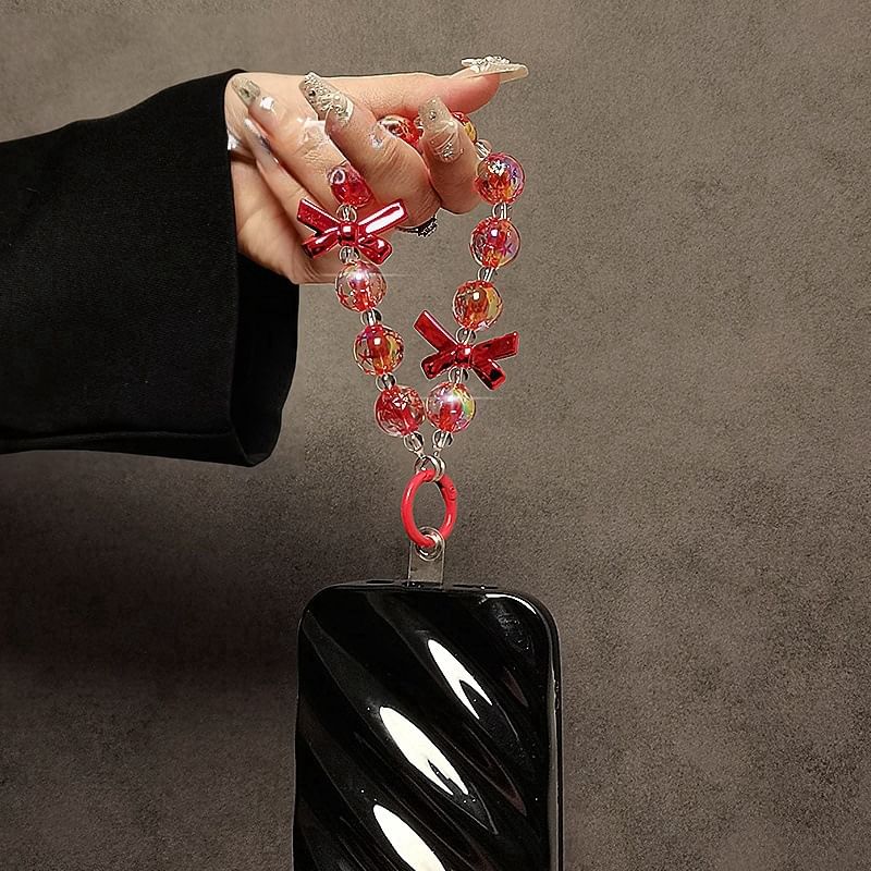 Strap Phone Bow Crystal Faux