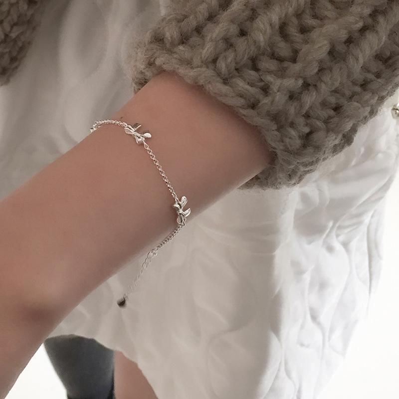 String Bracelet Bow Silver Sterling / 925