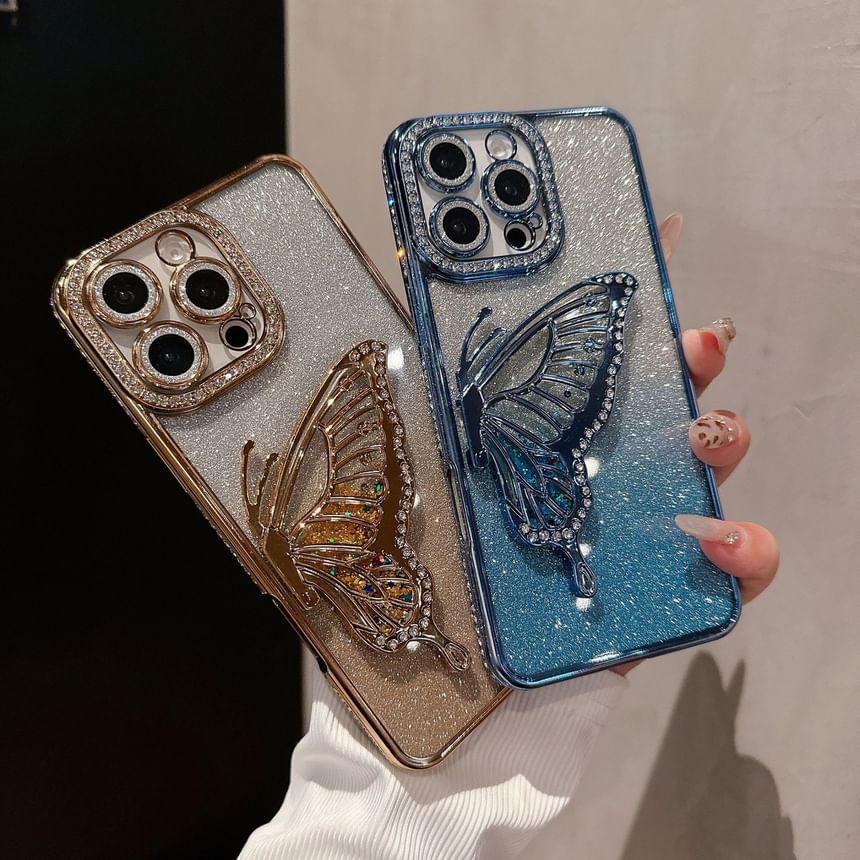 Embellished Stand Phone Case Butterfly