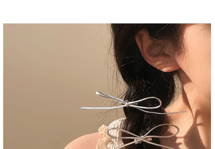 Clip Hair Set Metallic Bow