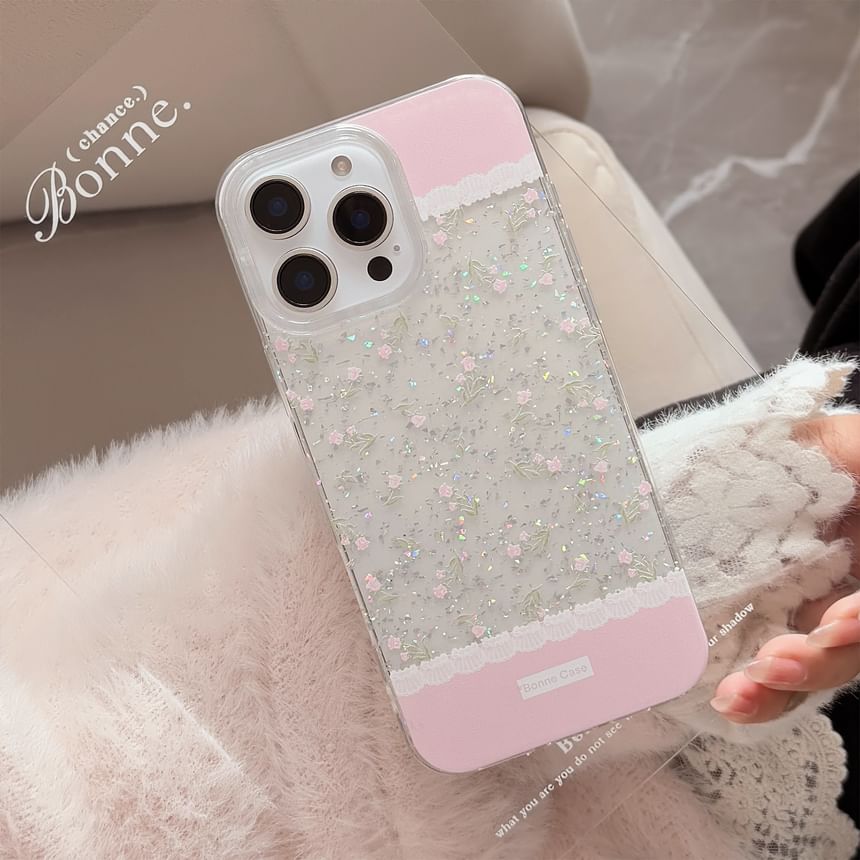 Phone Embroidered / Set Floral Decoration Case Adhesive Charm