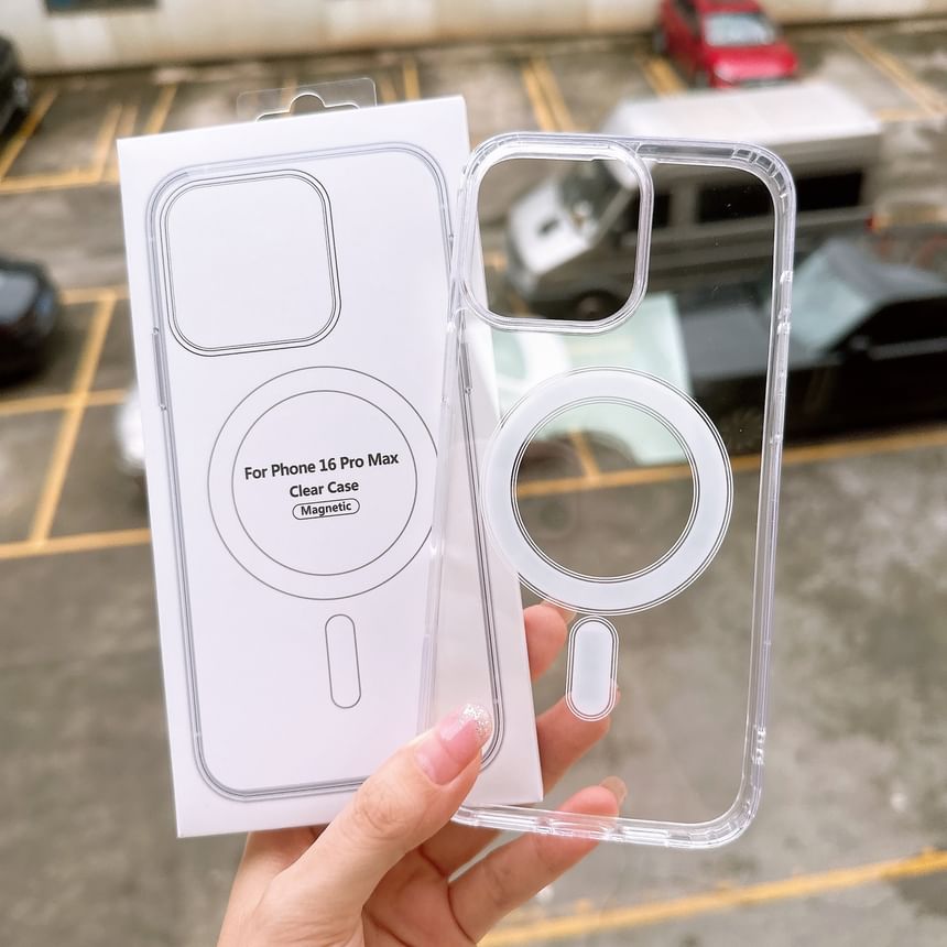 (Compatible Case with MagSafe) Transparent Magnetic Phone